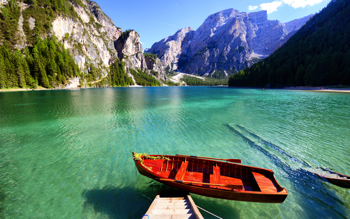 Pragser Wildsee in Südtirol, Italien