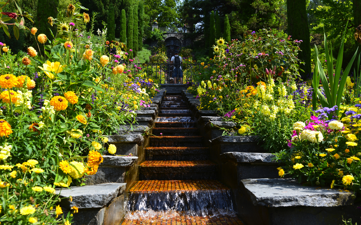Italienische Wassertreppe auf der Insel Mainau am Bodensee