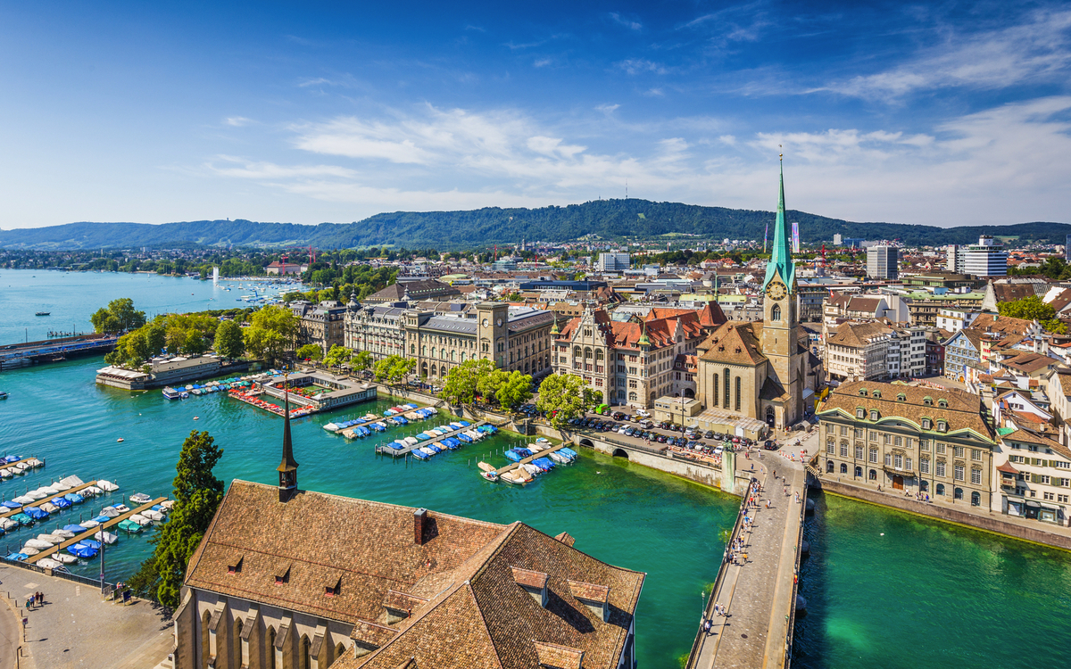 Zürich mit dem Fluss Limmat