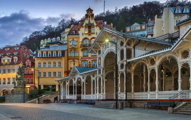 Historische Bauten im Stadtzentrum von Karlsbad