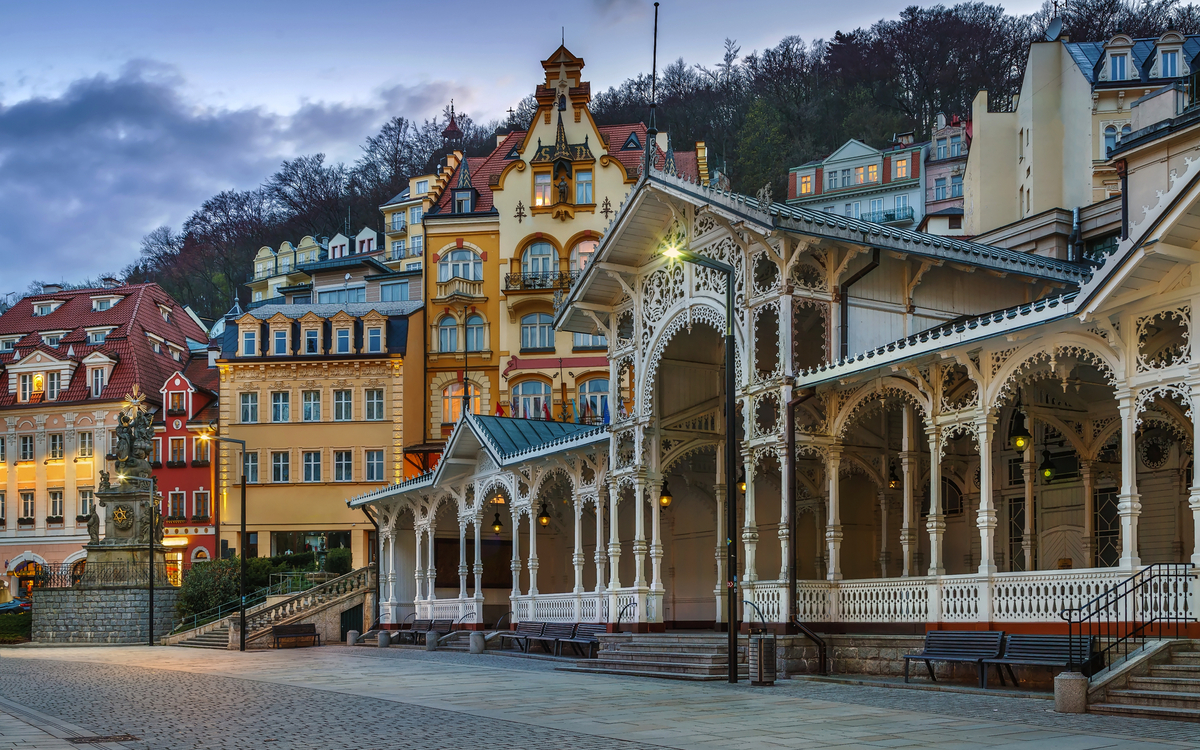 Historische Bauten im Stadtzentrum von Karlsbad