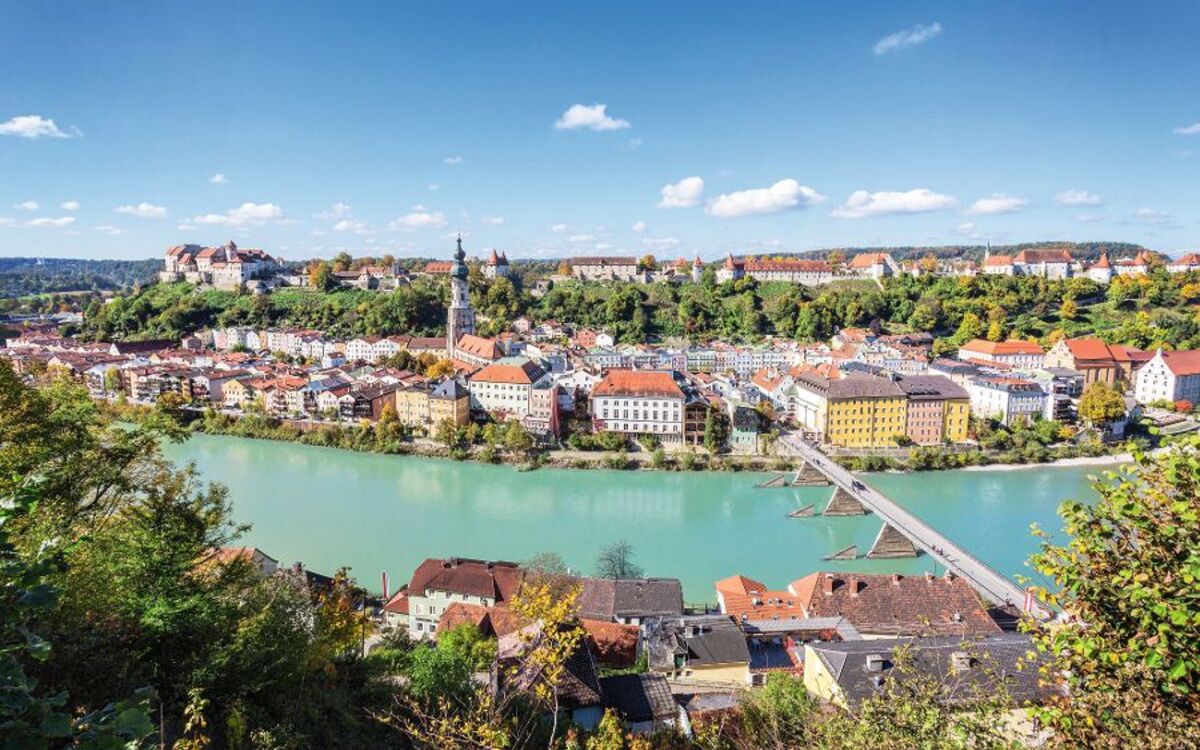 Panoramablick über Burghausen, Oberbayern