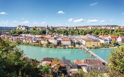 Panoramablick über Burghausen, Oberbayern