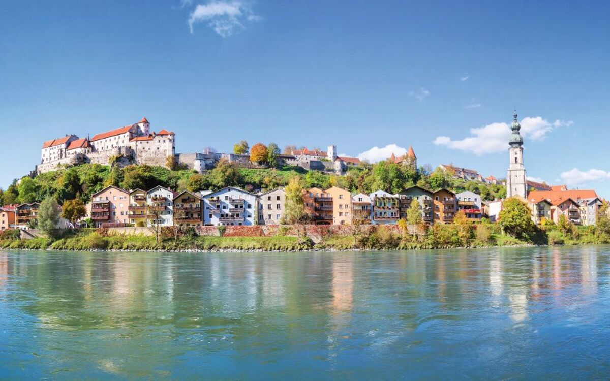 Panoramablick über Burghausen, Oberbayern