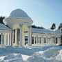  Marienbad Schneebedeckte Kolonnade in einer Winterlandschaft