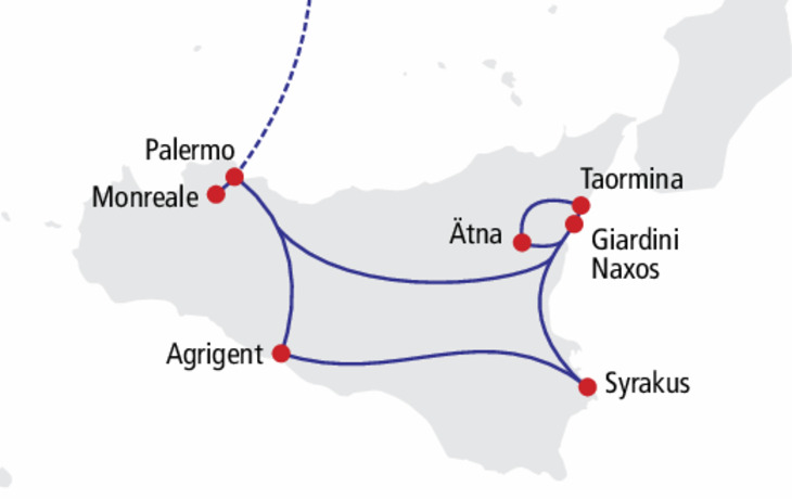 Route auf Sizilien
