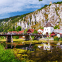 Essing im Altmühltal mit der Burg Randeck in Bayern