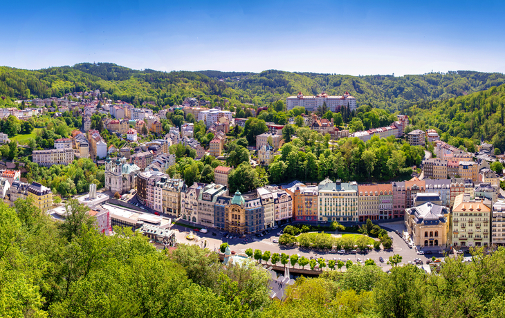 Panoramablick auf Karlsbad in Tschechien